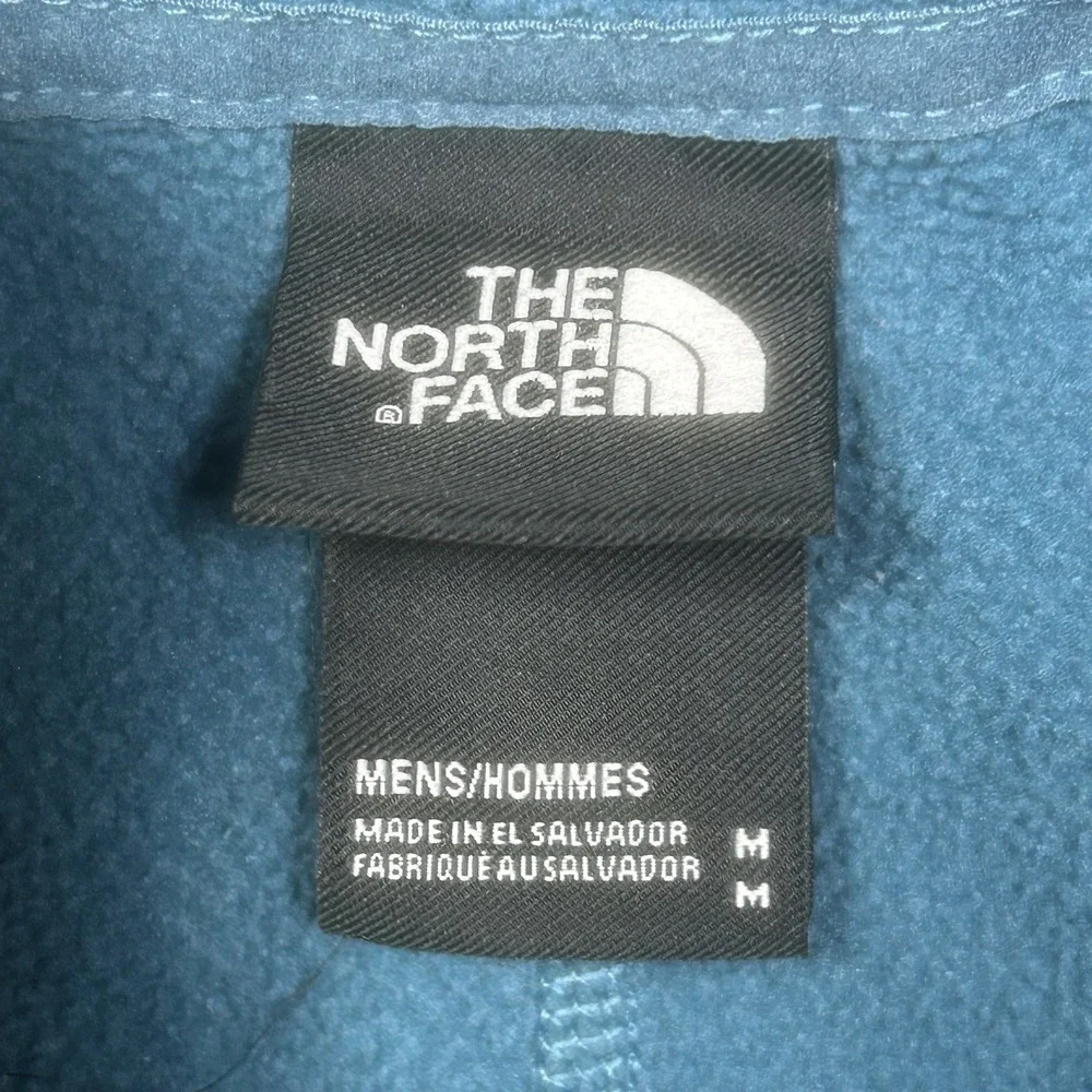 The North Face Sweater Mens M Teal Textured Cap‎ Rock Fleece 1/4 Zip Pullover